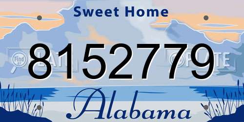8152779 Alabama License Plate