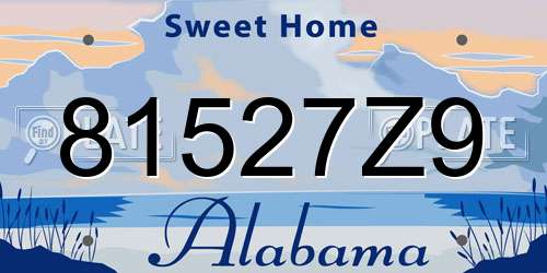 81527Z9 Alabama License Plate