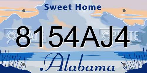 8154AJ4 Alabama License Plate