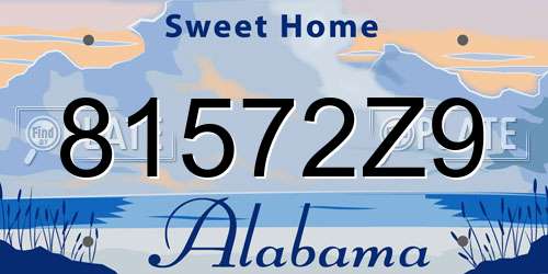 81572Z9 Alabama License Plate