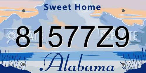 81577Z9 Alabama License Plate