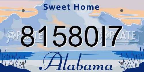 81580I7 Alabama License Plate