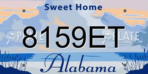 8159ET Alabama License Plate