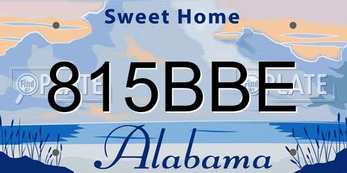815BBE Alabama License Plate