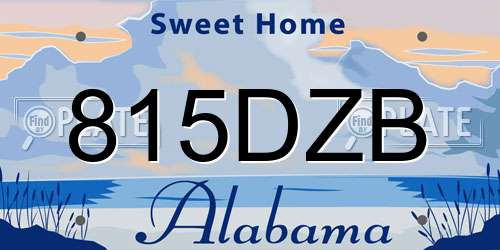 815DZB Alabama License Plate