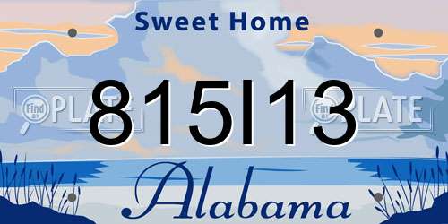 815I13 Alabama License Plate