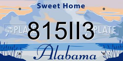 815II3 Alabama License Plate