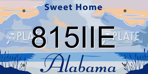 815IIE Alabama License Plate