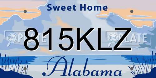 815KLZ Alabama License Plate