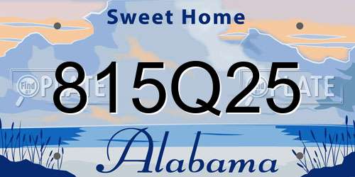 815Q25 Alabama License Plate