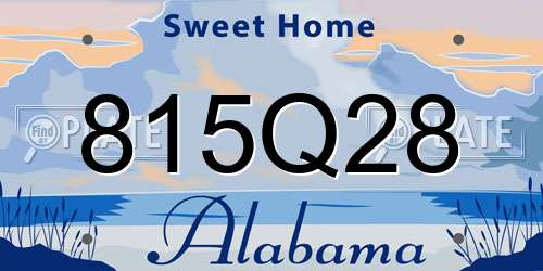 815Q28 Alabama License Plate