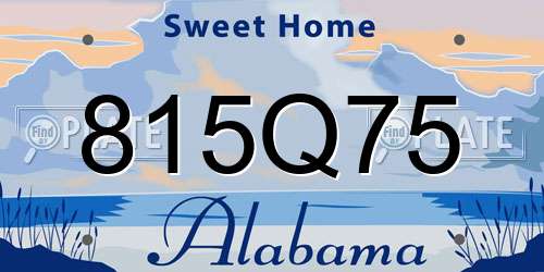 815Q75 Alabama License Plate