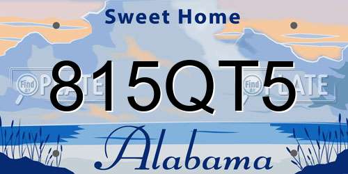 815QT5 Alabama License Plate