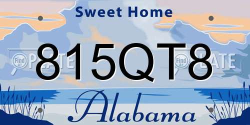 815QT8 Alabama License Plate