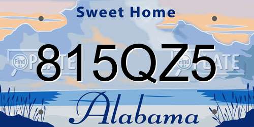 815QZ5 Alabama License Plate