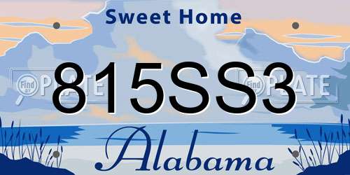 815SS3 Alabama License Plate