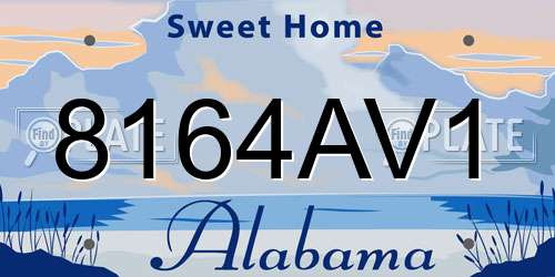 8164AV1 Alabama License Plate
