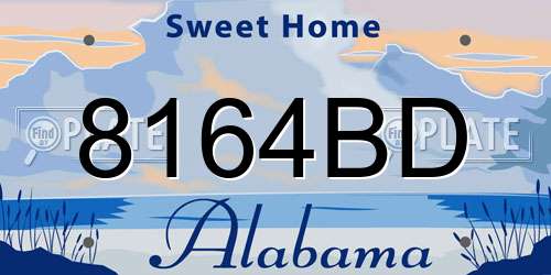 8164BD Alabama License Plate