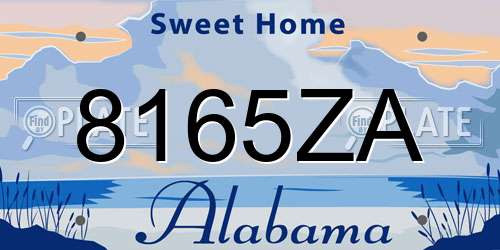 8165ZA Alabama License Plate