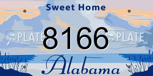 8166 Alabama License Plate