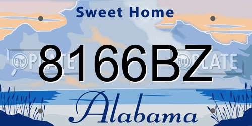 8166BZ Alabama License Plate