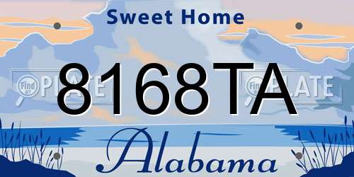 8168TA Alabama License Plate