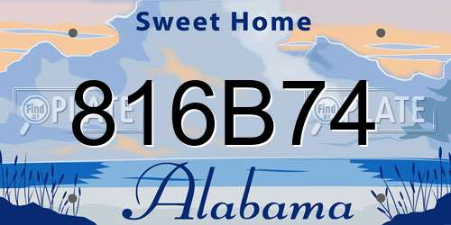 816B74 Alabama License Plate