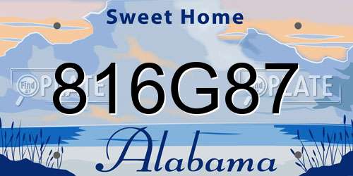 816G87 Alabama License Plate