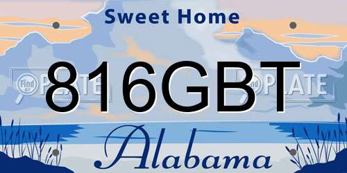816GBT Alabama License Plate