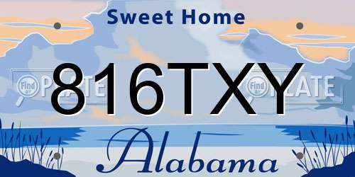 816TXY Alabama License Plate