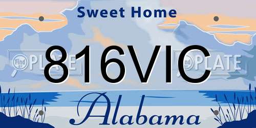 816VIC Alabama License Plate
