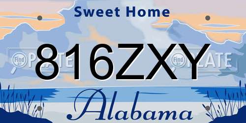 816ZXY Alabama License Plate
