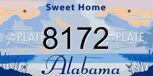 8172 Alabama License Plate