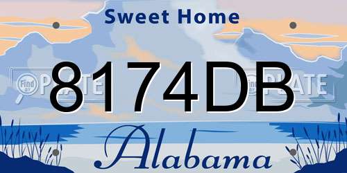 8174DB Alabama License Plate