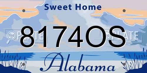 8174OS Alabama License Plate