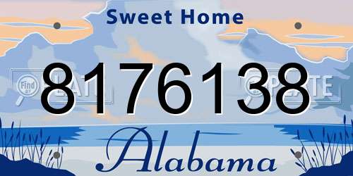 8176138 Alabama License Plate