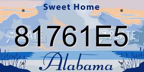 81761E5 Alabama License Plate