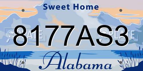 8177AS3 Alabama License Plate