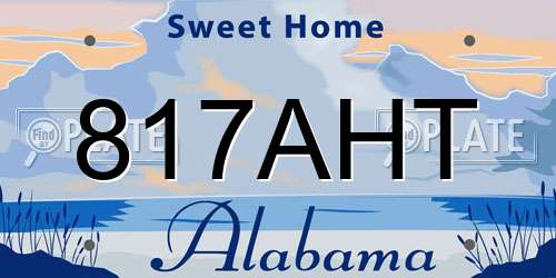 817AHT Alabama License Plate