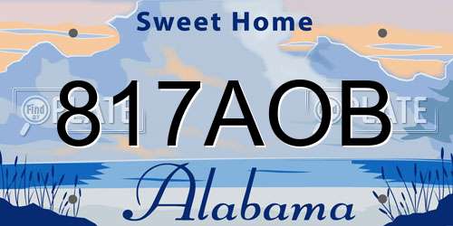 817AOB Alabama License Plate