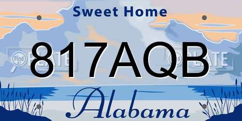 817AQB Alabama License Plate