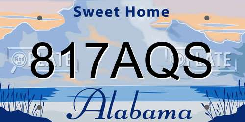 817AQS Alabama License Plate