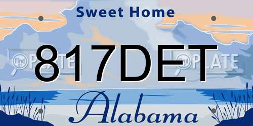 817DET Alabama License Plate
