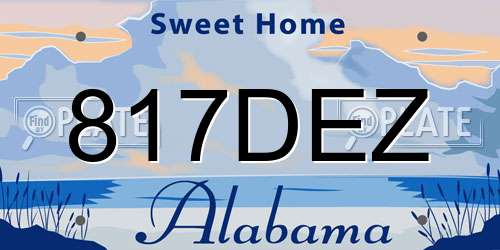 817DEZ Alabama License Plate