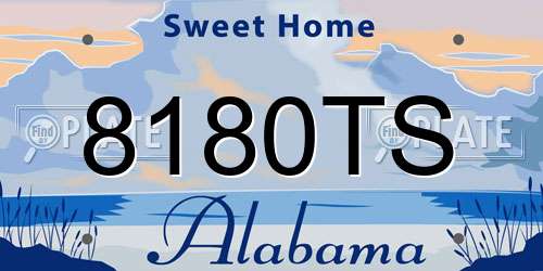 8180TS Alabama License Plate