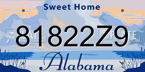 81822Z9 Alabama License Plate