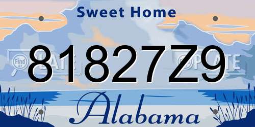 81827Z9 Alabama License Plate