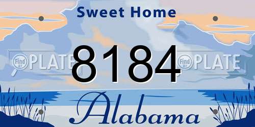 8184 Alabama License Plate