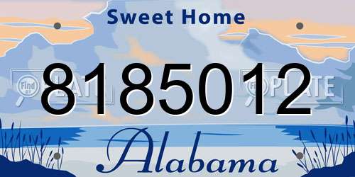 8185012 Alabama License Plate