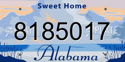 8185017 Alabama License Plate